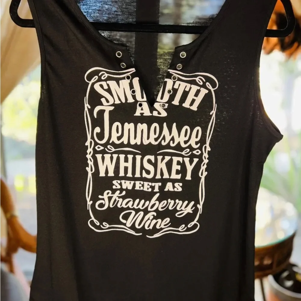 Med (6)Smooth As Tennessee Whiskey Sweet As Strawberry Wine Shirt V Neck S - Picture 2 of 3